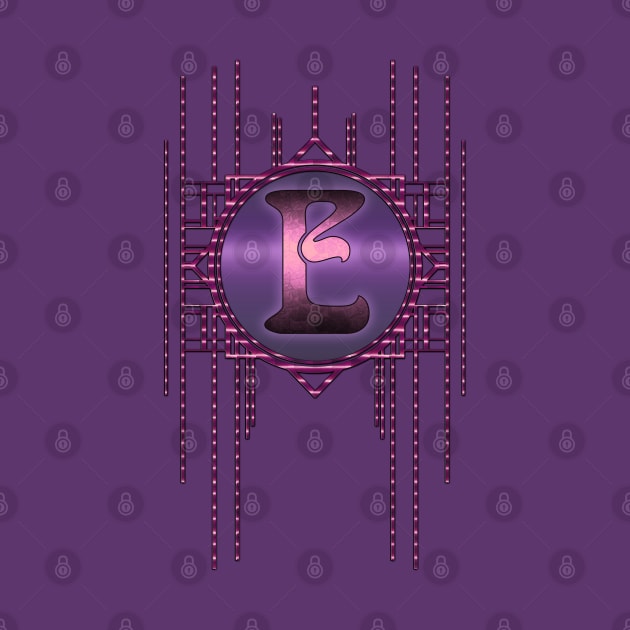 Purple Burlesque Artdeco Jugendstil Alphabet letter E by designsbyxarah