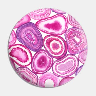 Pink agate watercolor Pin