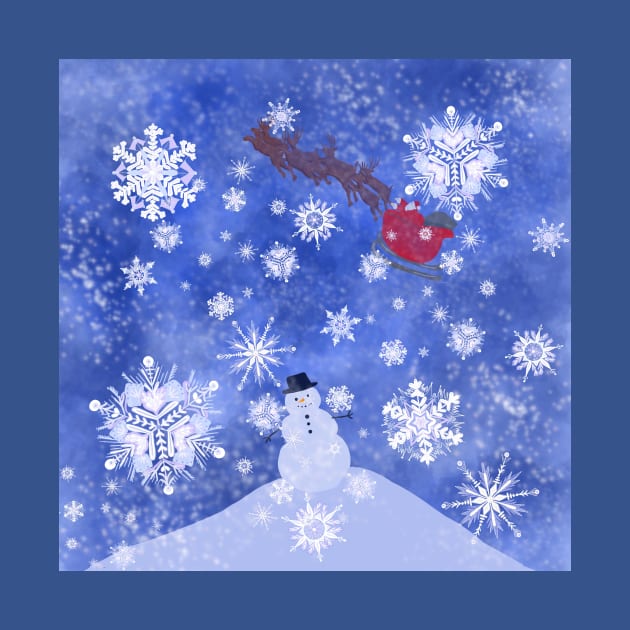 Snowy Christmas Night by MamaODea