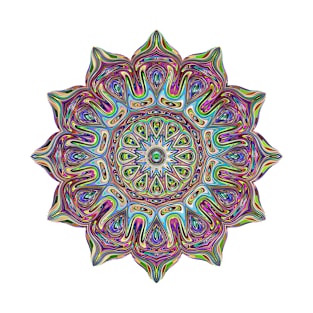 Mandala Geometry Fractal Sacred Yoga Art Mantra Good Vibe T-Shirt