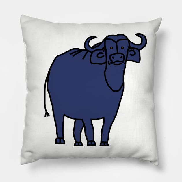 Animals Blue Ox Pillow by ellenhenryart