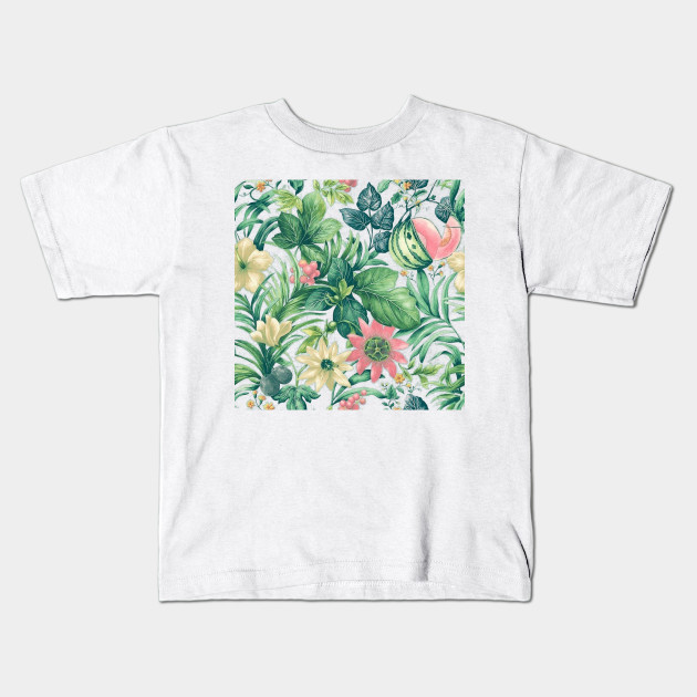 Tropical Spring Flower Water Colour Painting Floral Pattern