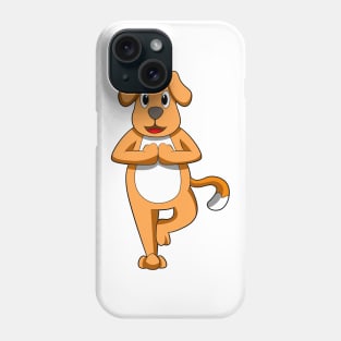 Dog at Yoga Stretching exercises Phone Case