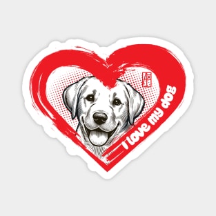 I Love My Labrador Retriever - Gentle dog - I Love my dog Magnet