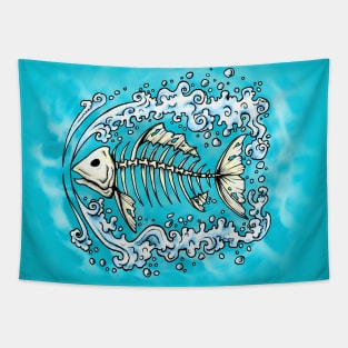 Swimming Bone Fish Tapestry