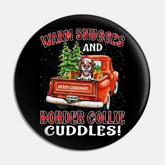 Warm Snuggles And Border Collie Cuddles Ugly Christmas Sweater Pin by intelus