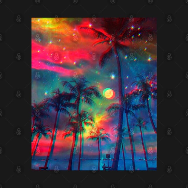 Rainbow Palm Trees by funhousejen