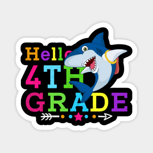 Shark Hello 4th Grade Tshirt Teachers Kids Back to school Gifts Magnet