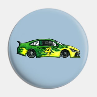 Green Racecar #4 Pin