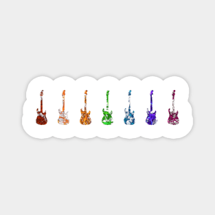 7 Fiery Guitar Silhouettes Magnet