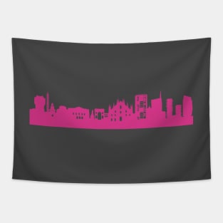 Milan skyline pink Tapestry