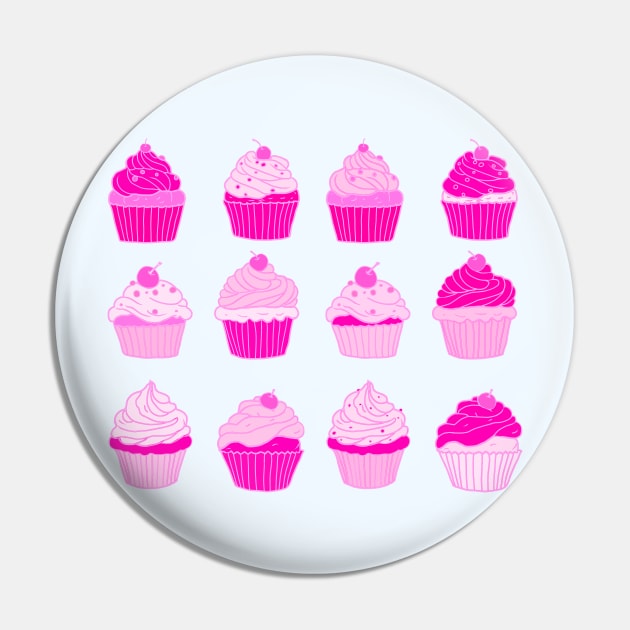 Collection Of Hot Pink Cupcakes Pin by ROLLIE MC SCROLLIE