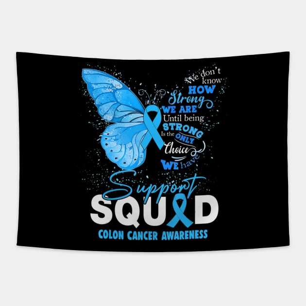 Colon Cancer Awareness Support Aquad Butterfly Tapestry by hony.white