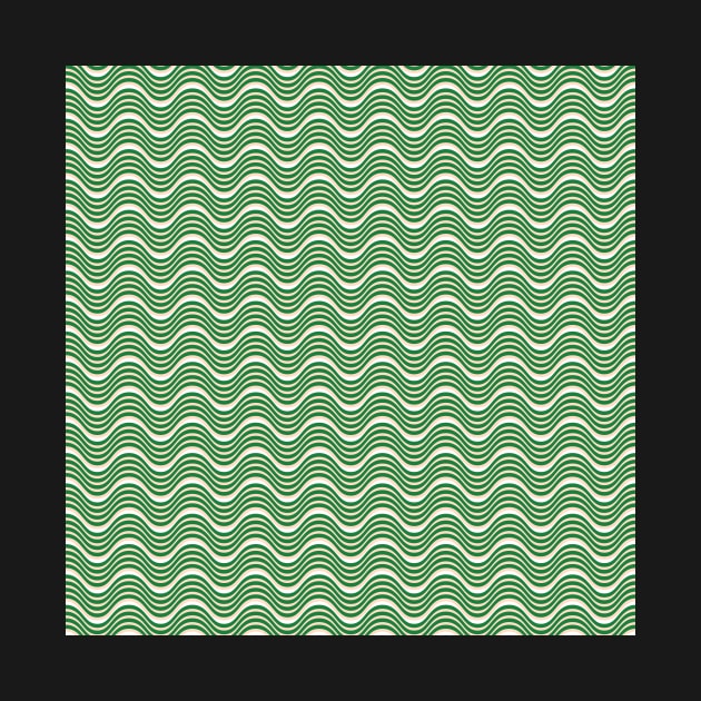 Green Beige Wavy Lines Pattern by 2CreativeNomads