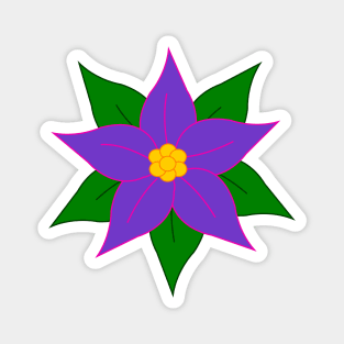 Purple Poinsettia Magnet