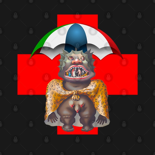 Monster demon has red cross and parasol by Marccelus