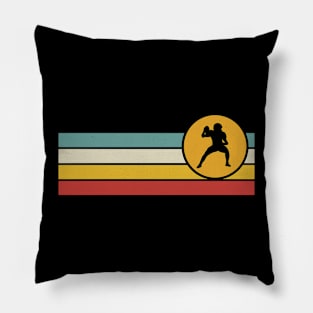 Football Player Distressed Vintage Retro Style Sunset Pillow