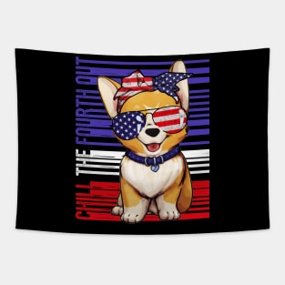 Corgi 4th of July Funny Dog Tapestry