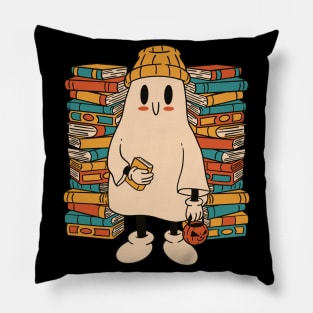 Cozy Bookworm Haven Art Pillow