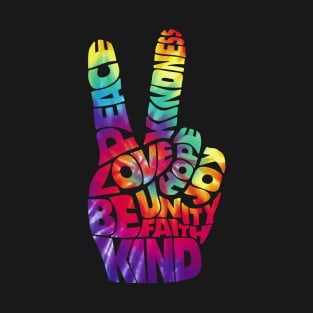 Peace Hand V Sign Tie Dye T-Shirt