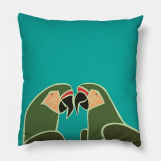 Macaw Parrot Pocket Teal Pillow