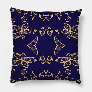 abstract seamless floral pattern exotic shapes Pillow