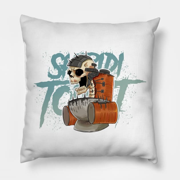 skibidi toilet Pillow by Draw For Fun 