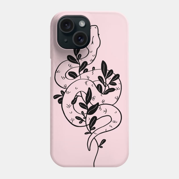 Leafy snake - variant Phone Case by Ellen Wilberg