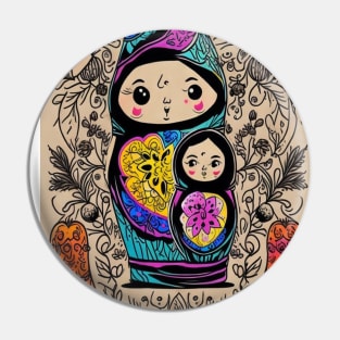 Baby Doll Illustration Pin