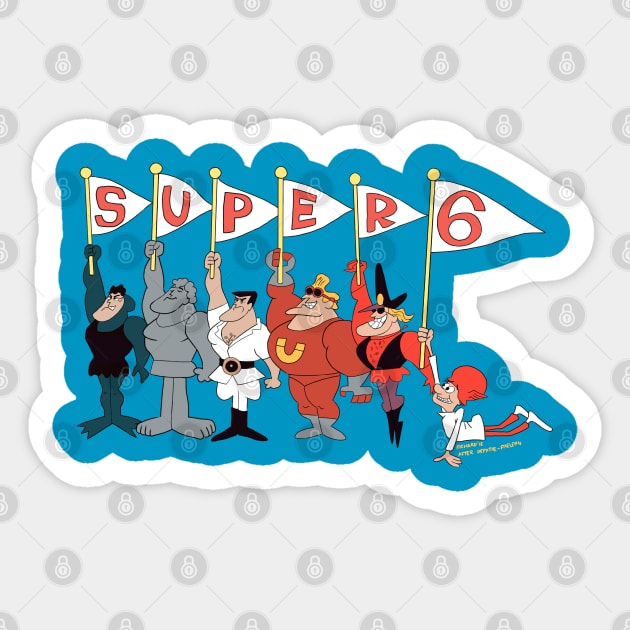the super 6 cartoon - Superheroes - Sticker