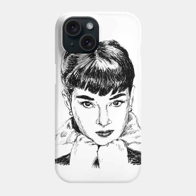 Audrey Hepburn Print Phone Case by rachelsfinelines