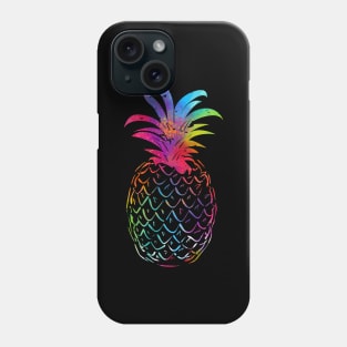 Pineapple With Rainbow Colorful Around Edges Kawaii Style Phone Case