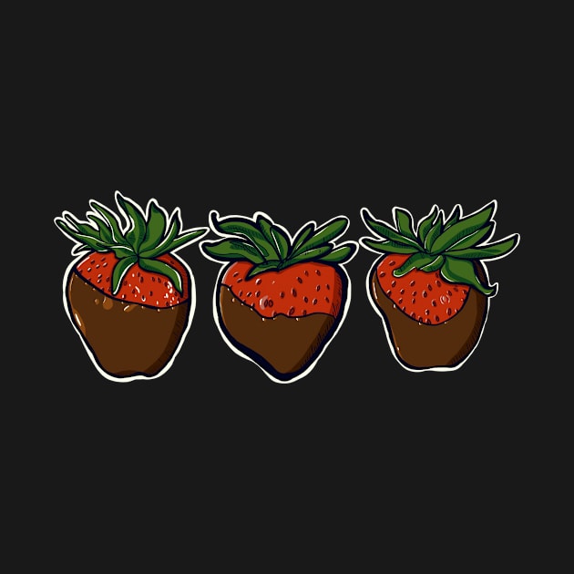 Chocolate Covered Strawberries Graphic Tee by Blue Raccoon Creative