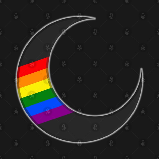 LGBTQIA+ Pride Crescent Moon by Curse Me Not