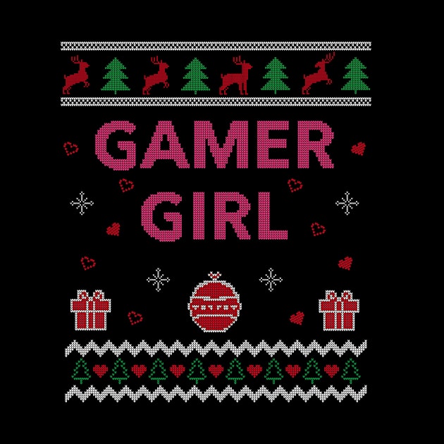 Gamer Girl Funny Gamer Xmas Gift Ugly Christmas Design by Dr_Squirrel