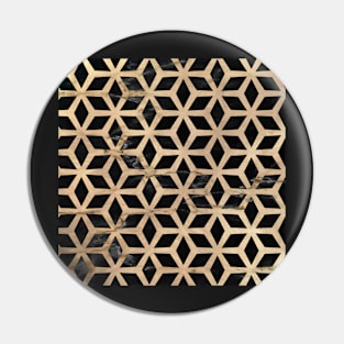 Abstract Pattern Shapes Golden / Black Pin