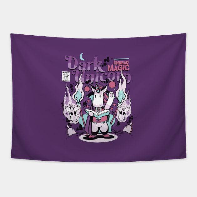 Dark Unicorn Comic Tapestry by Safdesignx