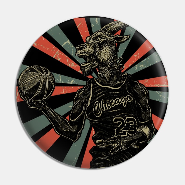 Michael Jordan || Vintage Art Design || GOAT Pin by Setipixel