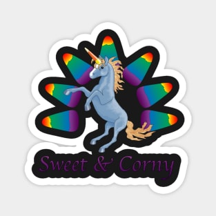 "Sweet & Corny" Unicorn Halloween Candy Design Magnet