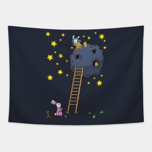 Rabbit on the Moon Tapestry