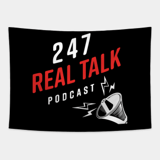 247 Real Talk logo white Tapestry