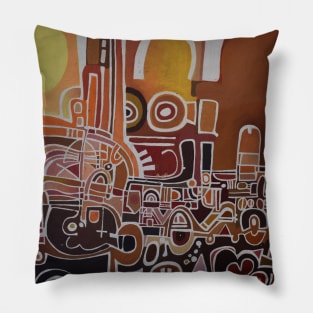 Abstract Autumn Landscape by Colin Fifield Pillow