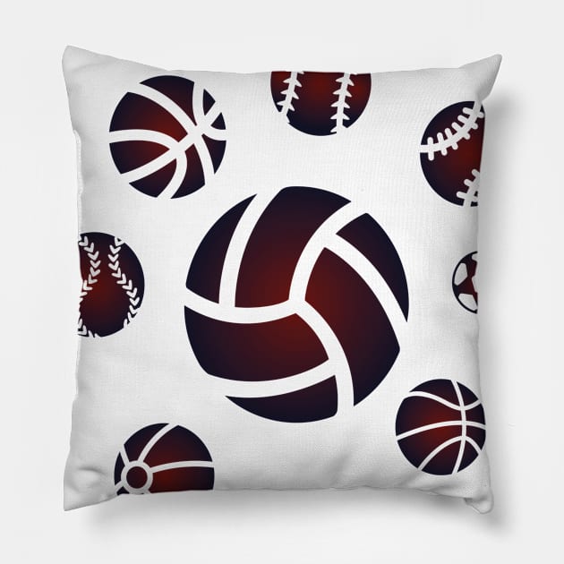 Différents types de ballons de sports Pillow by tiskatine