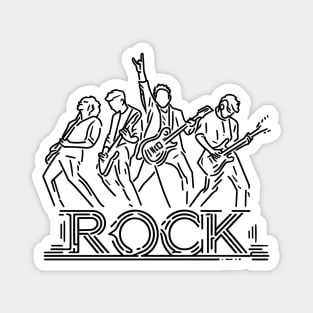 ROCK band black line art Magnet