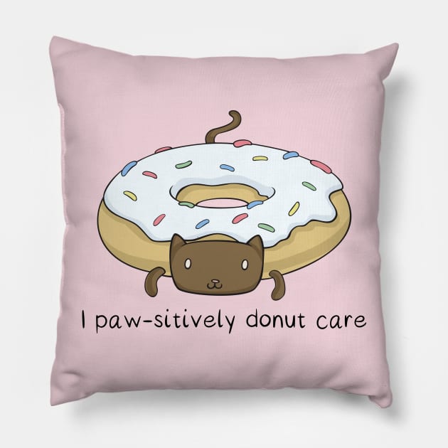 Cat Donut - I Paw-sitively Donut Care Pillow by 5sizes2small