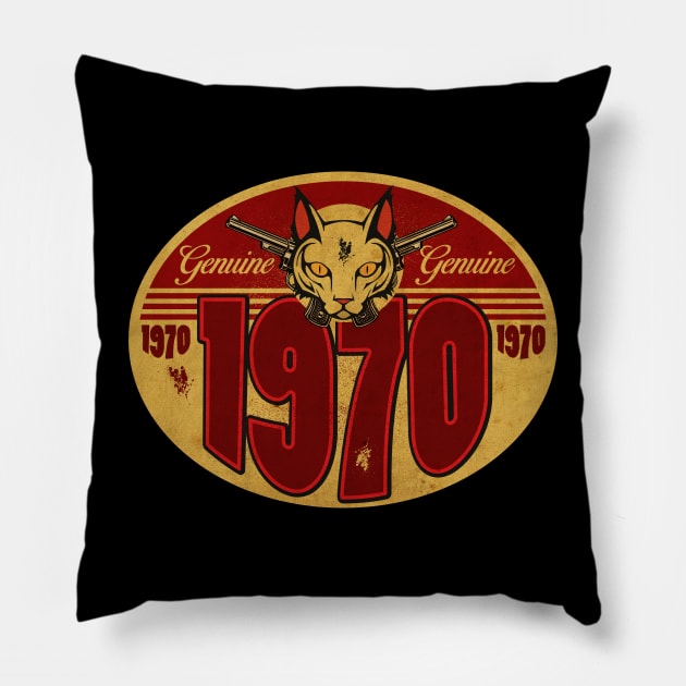 Classic Vintage 1970 Pillow by CTShirts