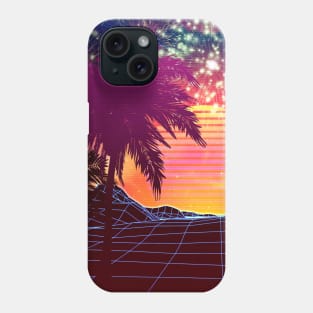 Retro fireworks over beach design Phone Case