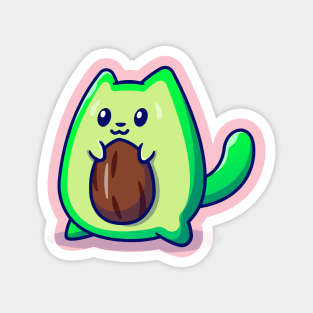 Cute Avocado Cat Cartoon Magnet