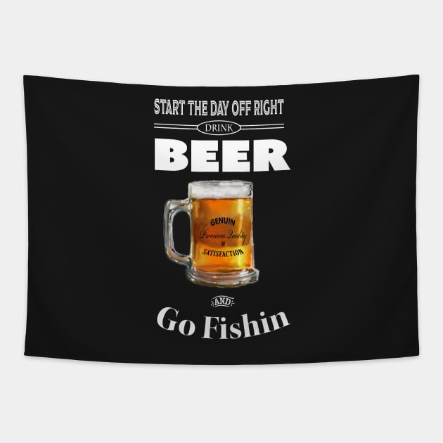 Drink Beer and Go Fishin Tapestry by PeggyNovak