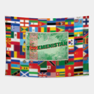 Turkmenistan vintage style retro souvenir Tapestry